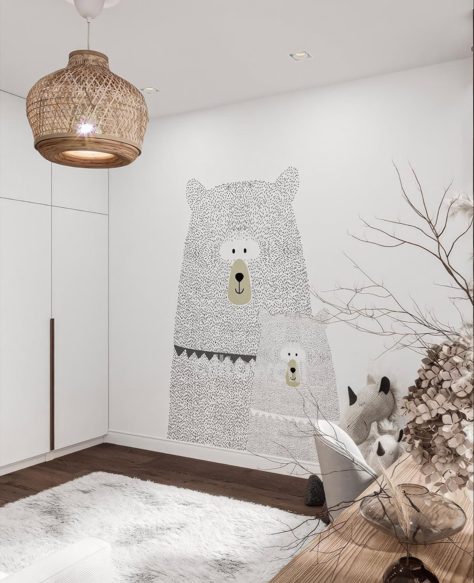 детска тапета мече