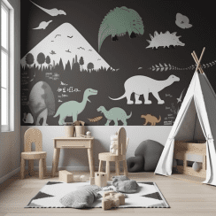 детска тапета диносаусри и планина