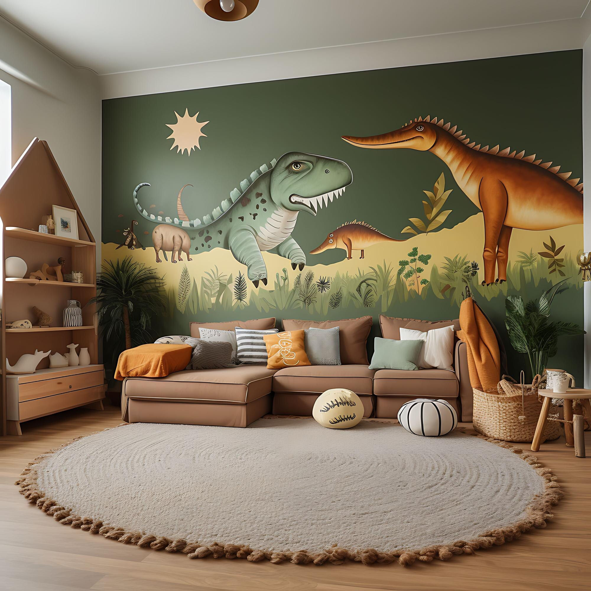 детска тапета два дионсаурси